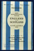 1942 England v Scotland Army international representative match programme at Hillsborough 4 April