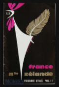 1964 France v New Zealand Rugby programme: lovely magazine style official 30pp Colombes issue for