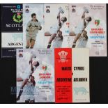 1976-1996 Argentina in the UK Rugby Programmes (6): 1976 v Wales XV; 1990 v Scotland; 1996 v