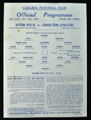 1944 King George's Fund for Sailors Charlton Athletic v Aston Villa match programme at Chelsea 20