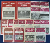 Selection of West Ham United 1960s Football Programmes incl 56 Kaiserlautern (Germany) (floodlight),