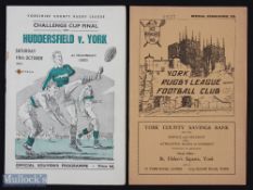 1957 and 1958 Yorkshire County Rugby League Challenge Cup Final and Semi Final programmes (2) - 1957