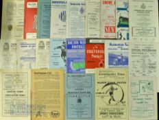 Assorted Football Programmes to incl 1950/51 March Town Utd v Kettering reserves, 1952/53 Plymouth