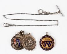 HM Silver Football Medals by Fattorini (3) Chester and Runcorn FA 1931 Junior Cup runners up,