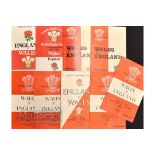 1959-1982 Wales & England Rugby Programmes (9): Issues from 59, 61, 62 (a), 63, 65 (Triple Crown),