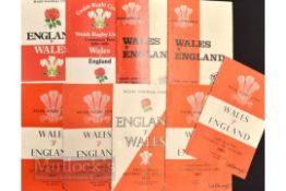 1959-1982 Wales & England Rugby Programmes (9): Issues from 59, 61, 62 (a), 63, 65 (Triple Crown),