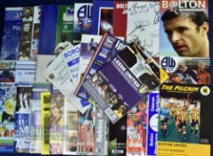 Selection of Bolton Wanderers match programmes to include 1999 Watford (play off final), 2001