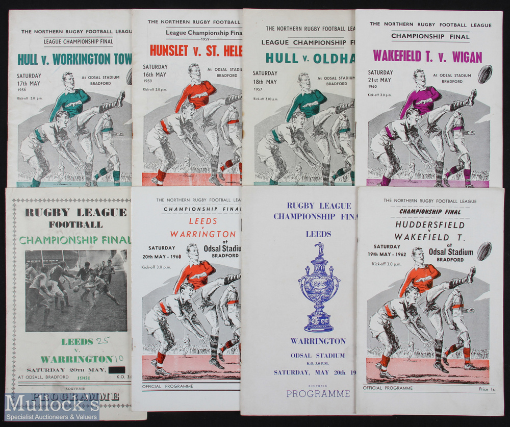 Collection of Northern Rugby Football League Championship Final Programmes from 1957 to 1962 (8)
