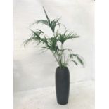 INDOOR PALM in large black shaped pot, pot height 104cm, with watering pipe