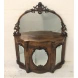 VICTORIAN WALNUT CREDENZA the arched mirror back with a pierced and carved frame above a