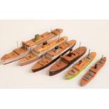 FIFTY SEVEN HAND BUILT SHIPS in mahogany and most painted, including cruise ships, paddle