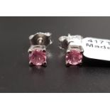 PAIR OF CERTIFIED PINK SPINEL STUD EARRINGS the round cut pink spinels totaling 0.57cts, in nine