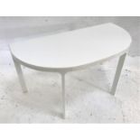 IKEA 'BEKANT' METAL FRAMED D SHAPED TABLE in white, 140cm wide