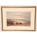 A.C. STANNUS (1839-1919) Firth of Clyde at low tide with Ailsa Craig in the distance, watercolour,