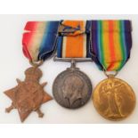 WWI MEDAL TRIO named to 911 Pte. A. Laing. Sea. Highers, comprising 1914 Star, British War Medal and