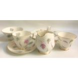 TUSCAN WINDSWEPT TEA SERVICE the white ground decorated with swirling leaves, comprising six cups