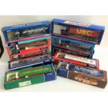 TEN CORGI DIE CAST TRUCK AND TRAILERS including Harry Lawson Ltd. Volvo, Malcolm MAN, D. Steven &