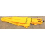 VEUVE CLICQUOT BRANDED ORANGE GARDEN PARASOL 260cm diameter Note: This lot is stored offsite and