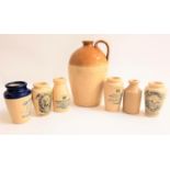 SELECTION OF SCOTTISH STONEWARE including a Barrowfield of Glasgow flagon, 25cm high, two