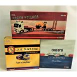 THREE LARGE CORGI DIE CAST VEHICLE SETS including Gibb's of Fraserburgh with one trailer and three