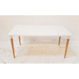 IKEA LINNMON TABLE with a rectangular top, standing on turned supports, 150cm long