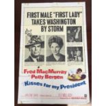 ELEVEN 1960s US ONE SHEET MOVIE POSTERS comprising 'Kisses for my President' (1964); 'Nevada