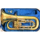 YAMAHA EUPHONIUM model YEP-321 in gilt brass with a Yamaha 48 mouthpiece, contained in a plush lined