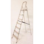 LARGE ALUMINNIUM A FRAME STEP LADDER with six treads, 216cm high