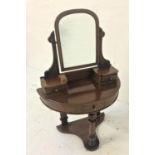 VICTORIAN MAHOGANY DUCHESS DRESSING TABLE with a shaped mirror above two jewellery drawers and a