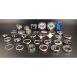SELECTION OF SILVER AND OTHER RINGS including two heavy college style sporting rings, enamel and