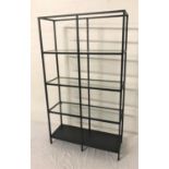 METAL FRAMED WALL UNIT with four open shelves, 176cm high Note: This lot is stored offsite and