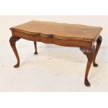 MAHOGANY SHAPED RECTANGULAR TOP OCCASIONAL TABLE standing on cabriole supports, 83cm wide