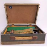 SELECTION OF VINTAGE TOOLS including slide rules, boxwood measures, scribe, metal protractor, four