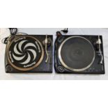 TWO NUMARK TT1625 MANUAL TURNTABLES in black, both with tonearm counterweights