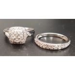 DIAMOND ENGAGEMENT AND WEDDING RING SET the engagement ring with multi diamonds in cushion shaped