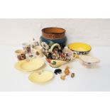 SELECTION OF DECORATIVE CERAMICS including a Mailing luster jug and bowl, a Tuscan Decoro pottery