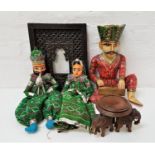 SELECTION OF EAST ASIAN COLLECTABLES comprising a carved and painted wooden musician figure