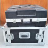 TWO DJ EQUIPMENT FLIGHT CASES one by KAM measuring 32cm x 53cm x 61cm and another measuring 23cm x