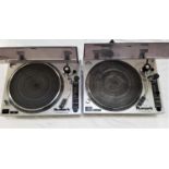 TWO NUMARK TT-1520 DIRECT DRIVE TURNTABLES both in silver and with tonearm counterweight (2)