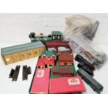 SELECTION OF HORNBY DUBLO AND OTHER MODEL RAILWAY ITEMS comprising two engines, a carriage, two