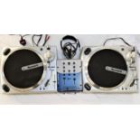 BOXED AND UNUSED NUMARK DJ IN A BOX PROFESSIONAL DJ PACKAGE comprising two TT-1610 manual turntables