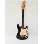 FENDER SQUIER STRAT ELECTRIC GUITAR with a white and black gloss body, with two tone and a volume