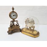 KUNDO KIENINGER OBERGFELL ANNIVERSARY CLOCK the circular silvered dial with gilt brass baton