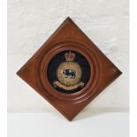 ROYAL AIR FORCE CEYLON HEADQUARTERS BREAST POCKET BADGE with needlework detail depicting crown