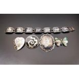 SELECTION OF THAI AND MEXICAN SILVER JEWELLERY comprising a Thai niello silver bracelet and
