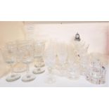SELECTION OF DRINKING GLASSES including two Edinburgh crystal champagne glasses, two wines with