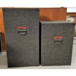 TWO GEMINI FELT COVERED LARGE BOXES FOR DJ EQUIPMENT one 101cm x 55cm x 52cm and the other 78cm x