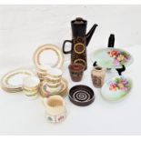 SELECTION OF VARIOUS CERAMICS including a Continental tea set, the white ground and floral border