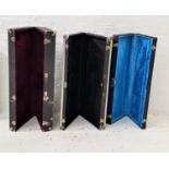 THREE HARD SHELL INSTRUMENT CASES all with faux fur lined interiors, one by The Freestyle Case