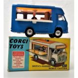 VINTAGE CORGI 471 SMITHS-KARRIER MOBILE CANTEEN Joe's Diner with a blue body and fold down serving